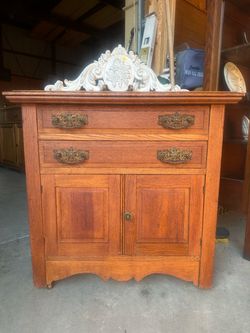 Primitive, solid, oak antique mission style cabinet Primitive, solid, oak antique mission style cabinet