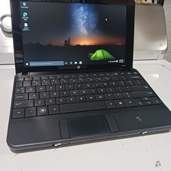 Mini Hp laptop computer windows 10. Good working condition.  Intel ATOM CPU processor.  160 gb hard drive.  wifi.  Webcam.  64 bit operating system.  