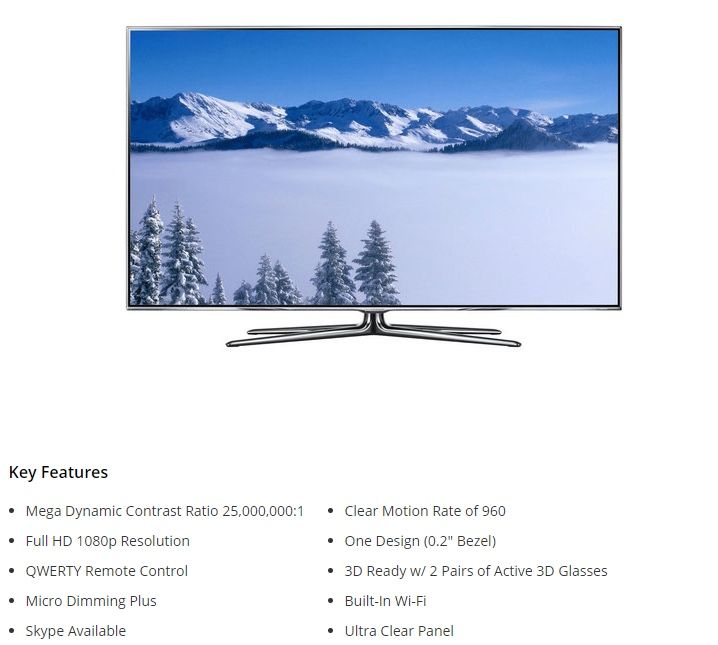 55 Inch Samsung 3D  LED TV