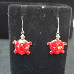 Red Turtle Earrings 