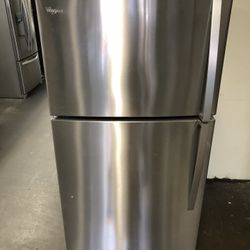 Whirlpool Stainless Steel Apartment Size Refrigerator 
