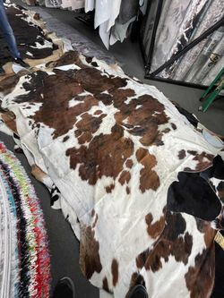 Natural Cowhide Rug Brown and White