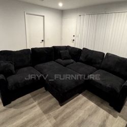 New Black Sectional 
