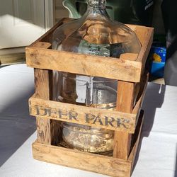 Antique Water Bottle And Original Crate 