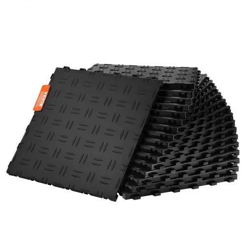 VEVOR Garage Tiles Interlocking, 12 x 12 x 0.53 inch 25 Pack Garage Floor Covering Tiles, Non-Slip Double-Sided Texture Garage Flooring Tiles, for Gar