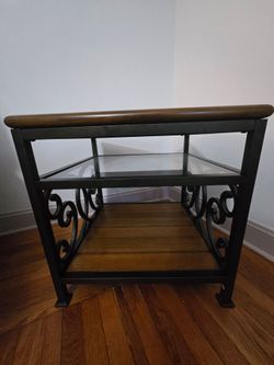 Traditional Wood and Metal End Table ($60)