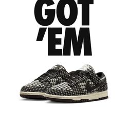 Nike Dunk Low Harris Tweed White Black Multi (Women’s) Size 12 Women/ Size 10.5 Men