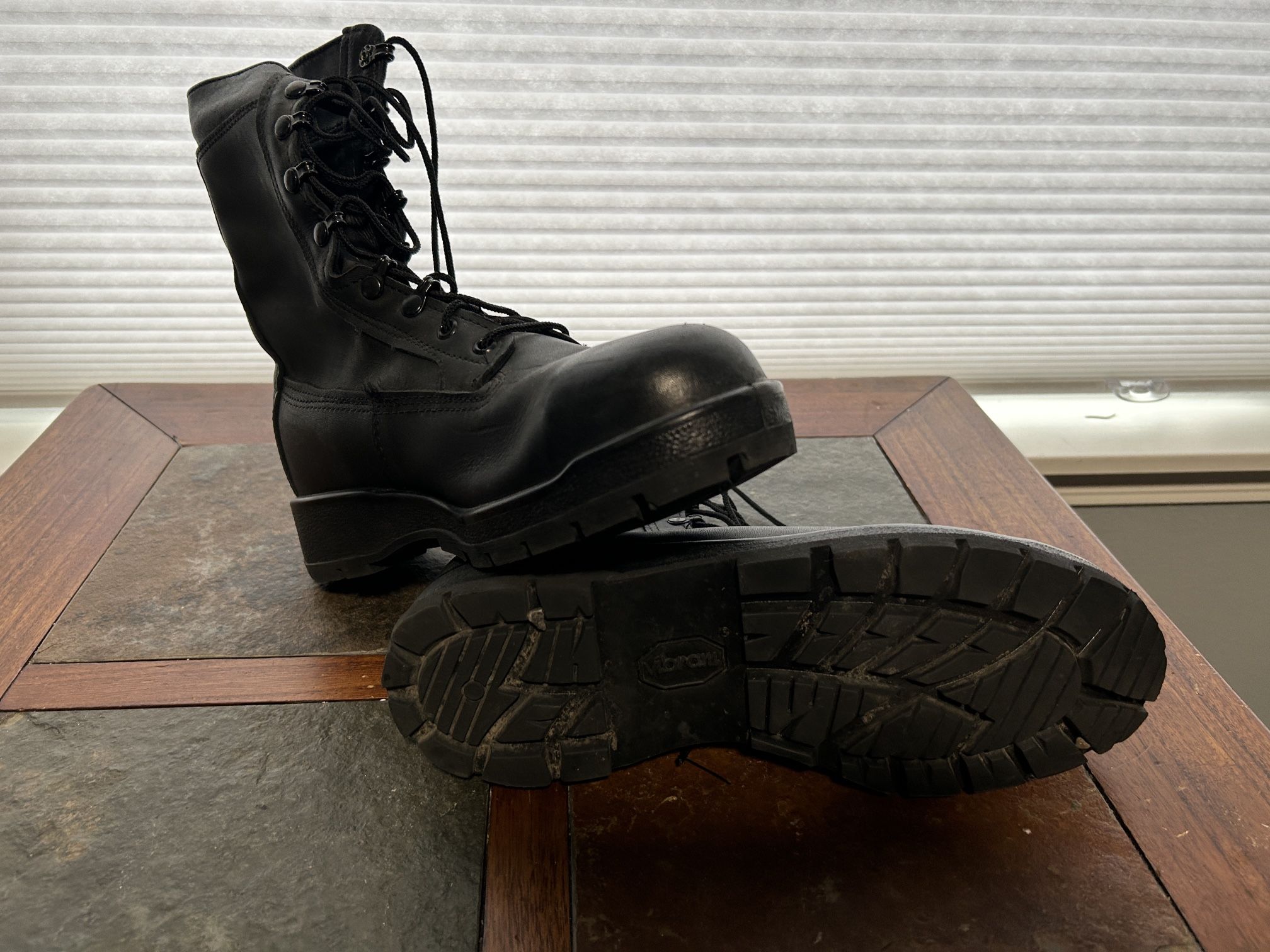 Retired! Men’s Black Military Steel Toe Boots Sz-10