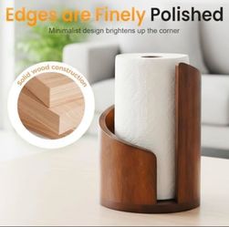 Mountain Wood Paper Towel Holder Size L Color Brown Like New