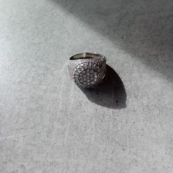 White Gold Moissanite Pinky Ring
