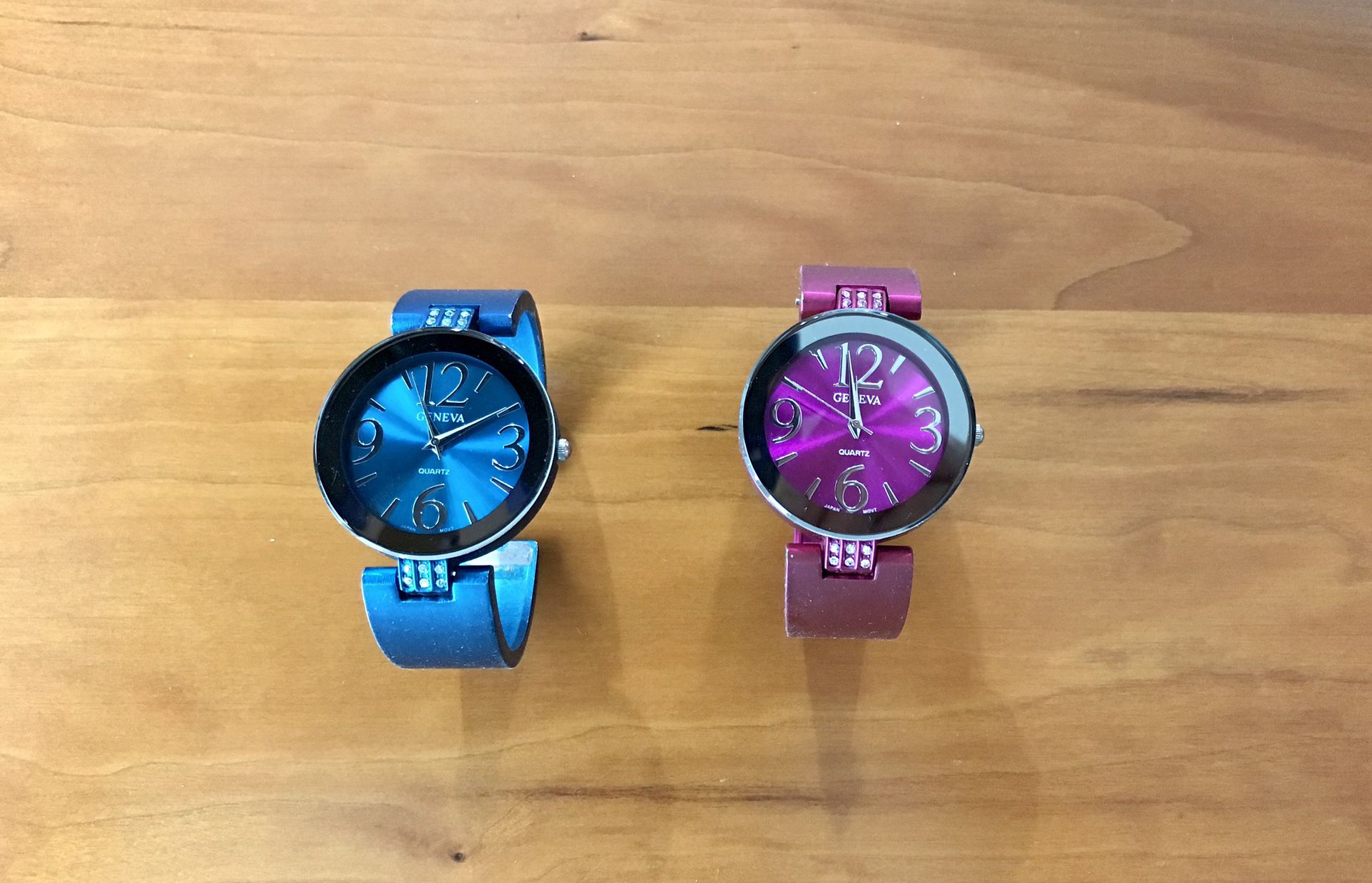 Turquoise & Magenta Cuff Style Watches 