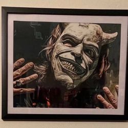 Custom Art Piece Of The Movie The Black Phone on black frame