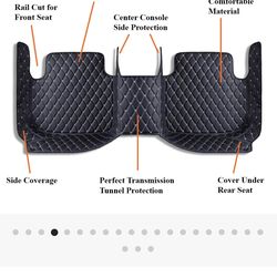 Diamond Stitching Custom Luxury Car Mats Set For 2021 Honda Ridgeline (fits 2017 To 2025 Ridgeline)