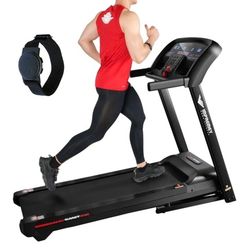 Impremey Folding Treadmill with Auto Incline 15%, 3.5HP, 350 Lb Capacity, 11 MPH, 50" x 19" Ultra Large Running Area, Heart Rate Monitor Armband, HRC 
