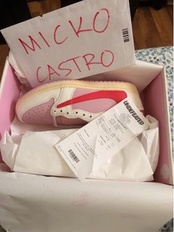 Jordan 1 x travis scott sail/tropical pink
