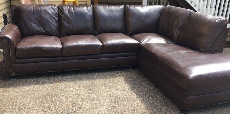 Mark & Cohen Savoy 2 Piece 100% Leather Sectional