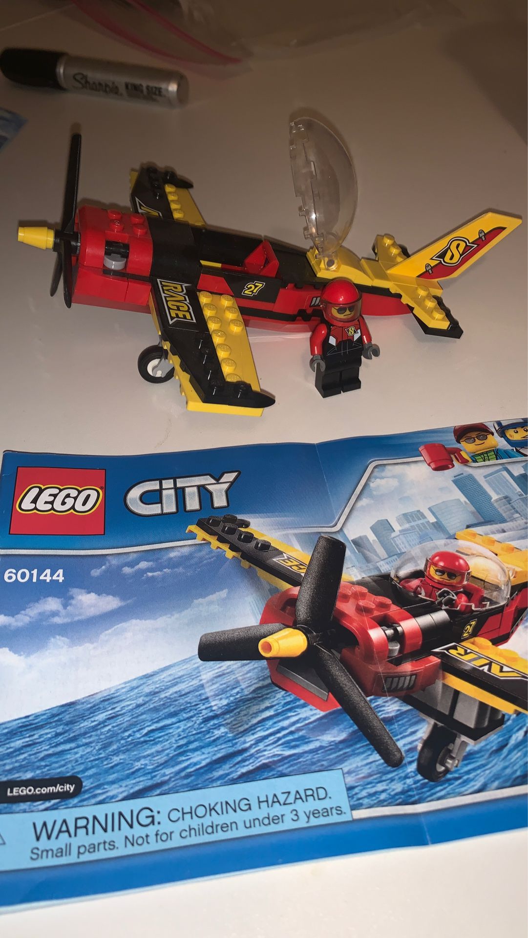 LEGO 60144 City Race Plane. Complete with figure and instructions.