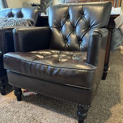 2 Tufted Dark Brown Chairs from Wayfair