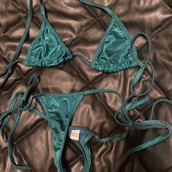 Teal Glitter Mermaid Micro bikini 