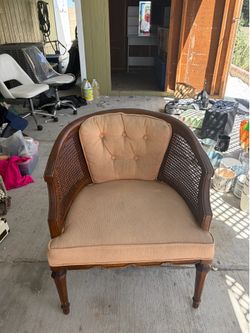 Vintage Cane Accent Chair