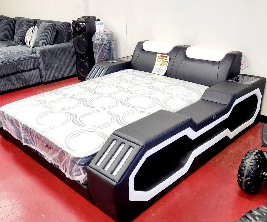 Bedroom Furniture Bed With Bluetooth Speaker Mattress Also Available
