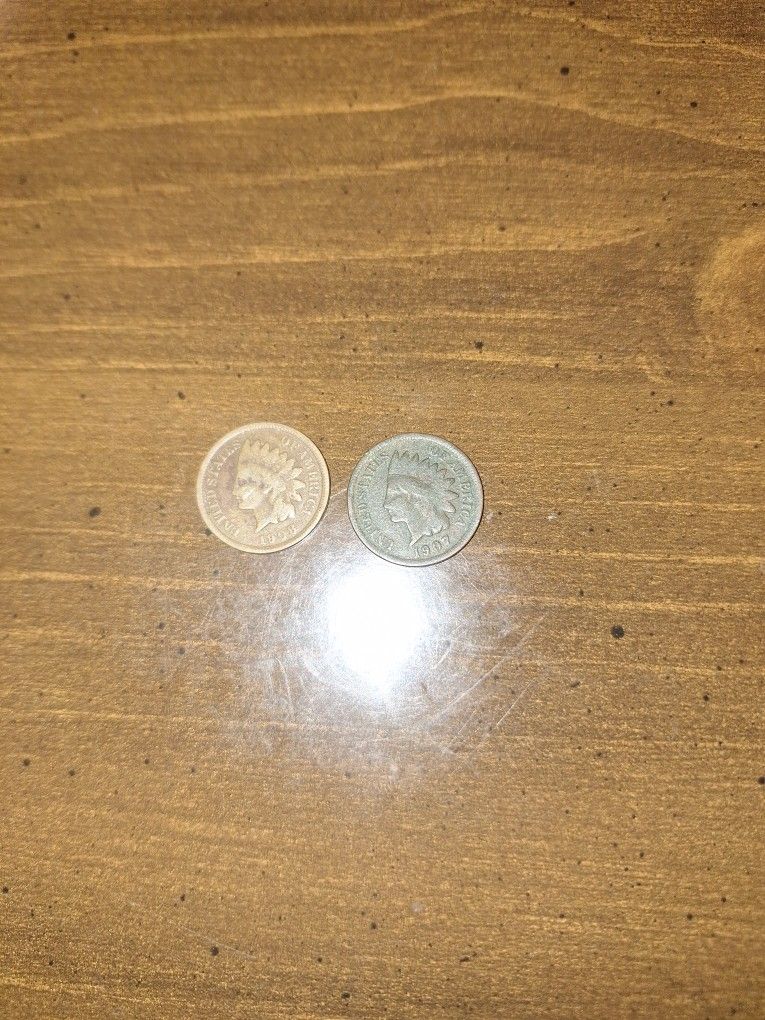1907, 1908 Indian Head Pennys!