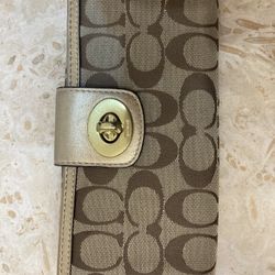 Coach Signature Wallet in Gold and Brown