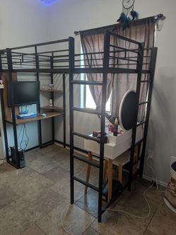 Twin Loft Bed with desk attached.