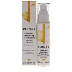 derma E vitamin C brightening moisturizer for face with roobios & probiotics 2oz  