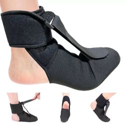 1Pc Plantar Fasciitis Night Splint Sock Adjustable Foot Support (Medium) Black