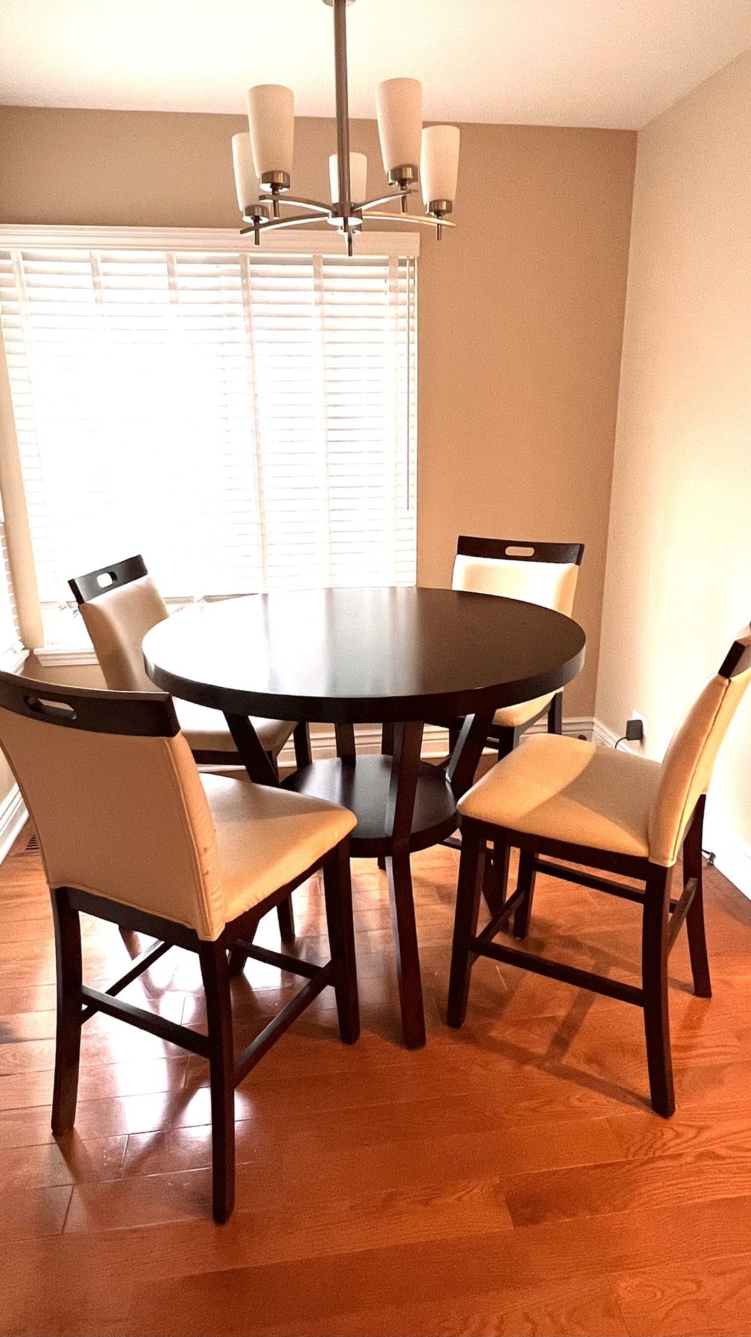 Bar Height Wood Table With 4 Chairs
