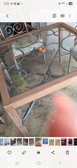 Metal and Glass Patio table and 4 Chairs