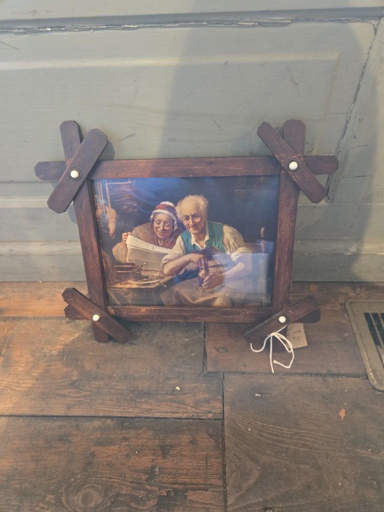 Antique Walnut Adirondack Pictue Frame