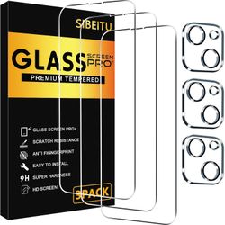 Ailun 3 pack glass screen protectors compatible for iPhone 13 mini. 5.4 inch tempered glass