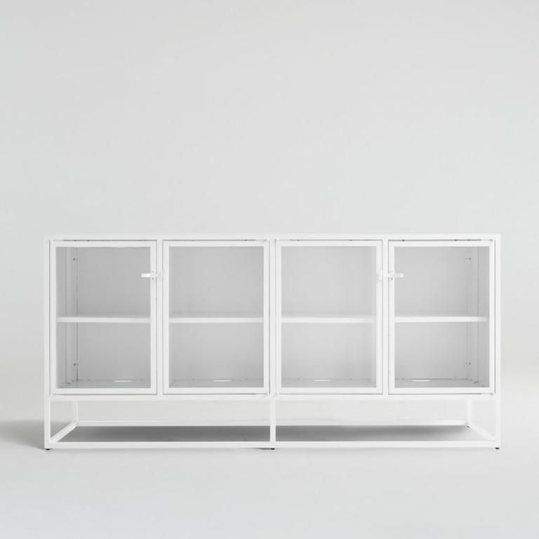 Crate & Barrel Casement White Large Metal Sideboard