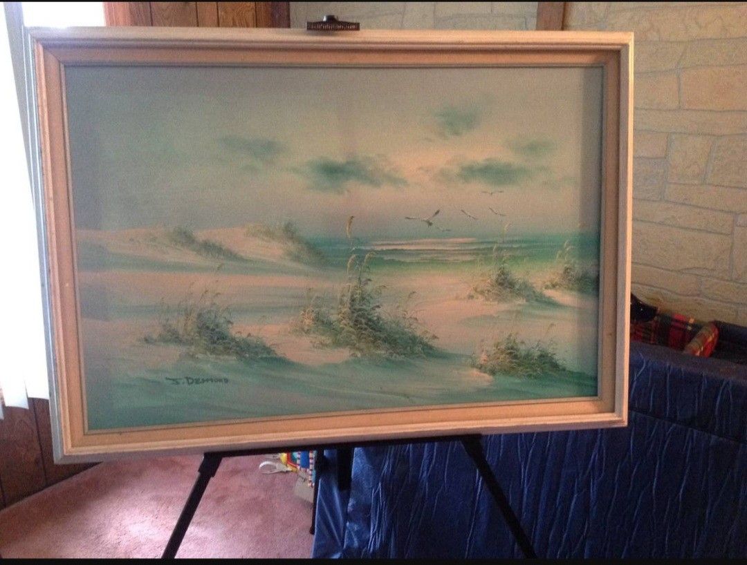 Seascape Painting On Canvas Signed By J Desmond Painting Signed Valued At Over 3000