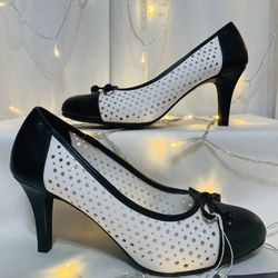 Black And White Kitten Heels