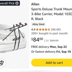 Trunk Bike Mount Rack 