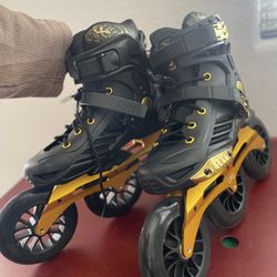 LIKU Black 3WD Inline Skate,3 Wheels Racing Skate Unisex