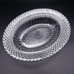 Rare vintage Anchor Hocking Miss America Clear Depression Glass - Oval Serving Bowl dish plate