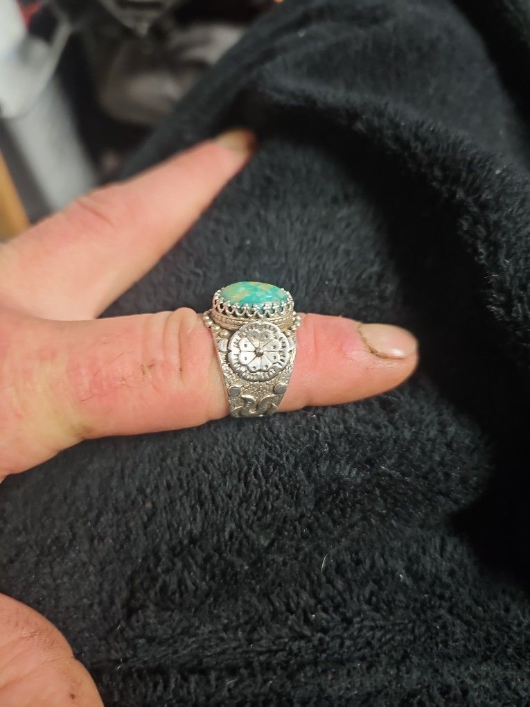 Silver And Turquoise Ring