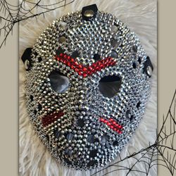 Jason Rhinestones Bedazzled Halloween Mask.🎃✨️🏒