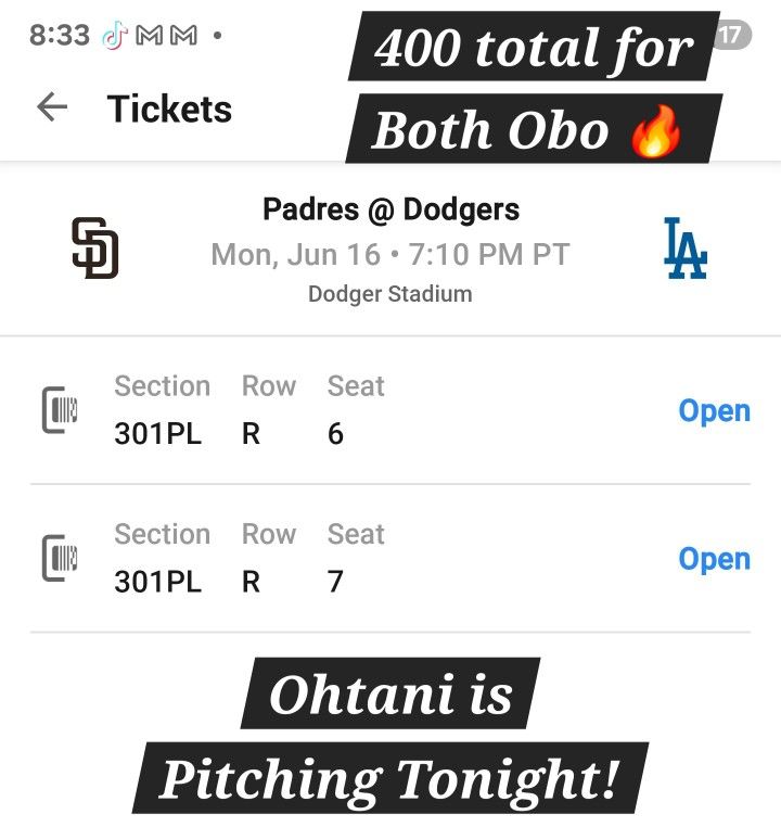 Dodger Tickets June 16