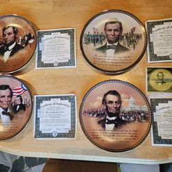 Set Of 4 New Lincoln "Portraits of Valor" Bradford Exchange Plates