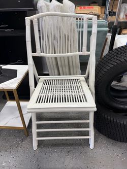 White Rattan Folding Chair 4 pcs set