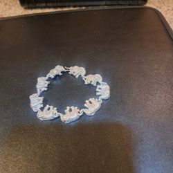 Silver (925) 8" Bracelet Elephants