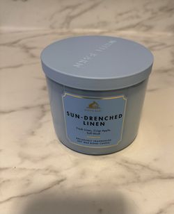 White Barn Sun-Drenched Linen Jar Candle, Fresh Linen Apple Musk, 3-Wick, 14.5oz