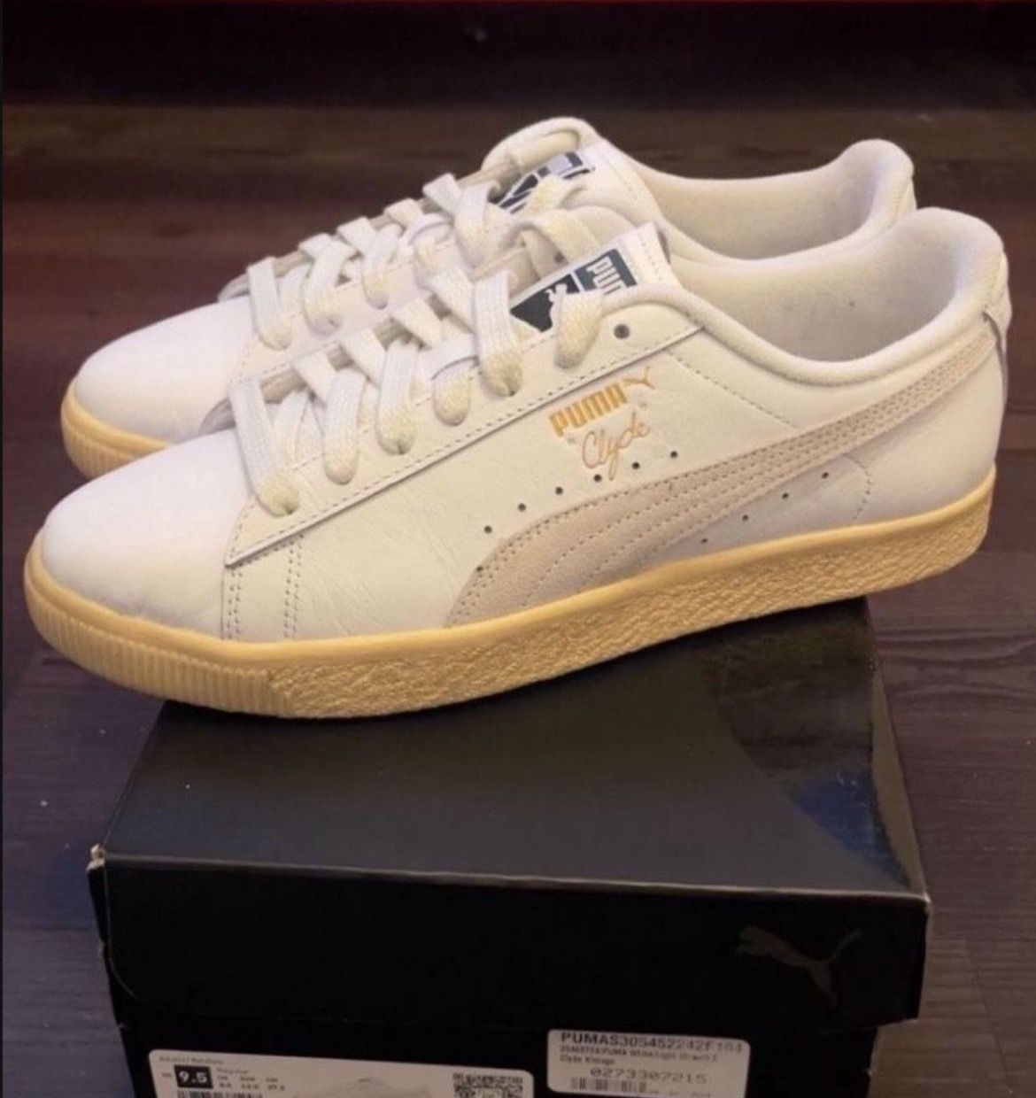 PUMA Clyde Vintage - White / Light Straw / Warm White (Men's 9.5)