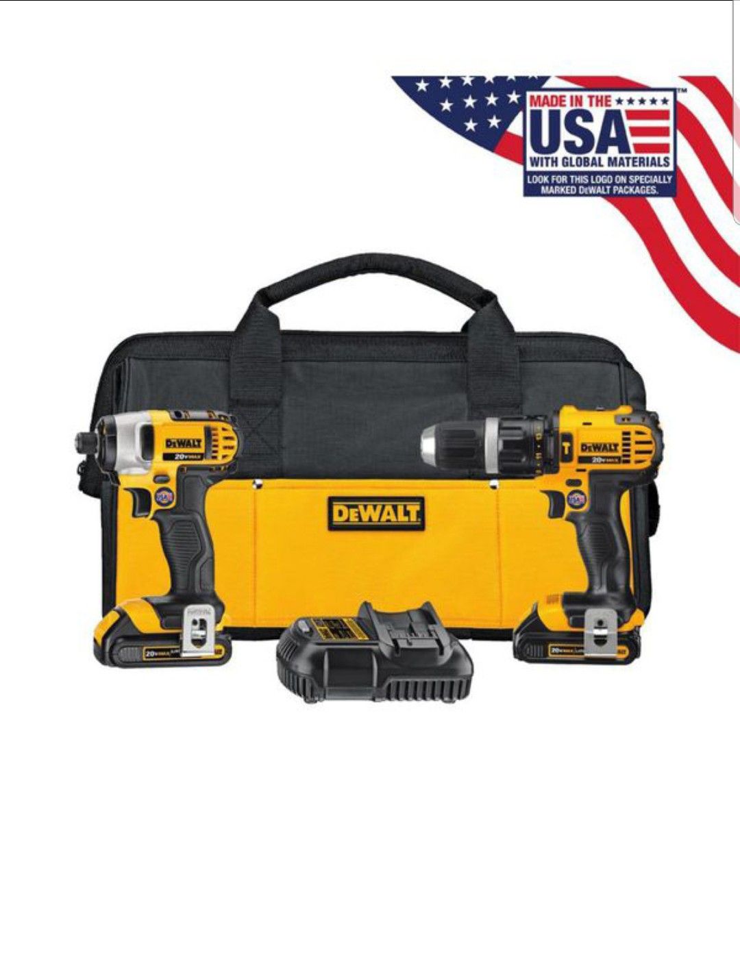 DEWALT DCK280C2 20-Volt Max Li-Ion 1.5 Ah Compact Drill and Impact Driver Kit