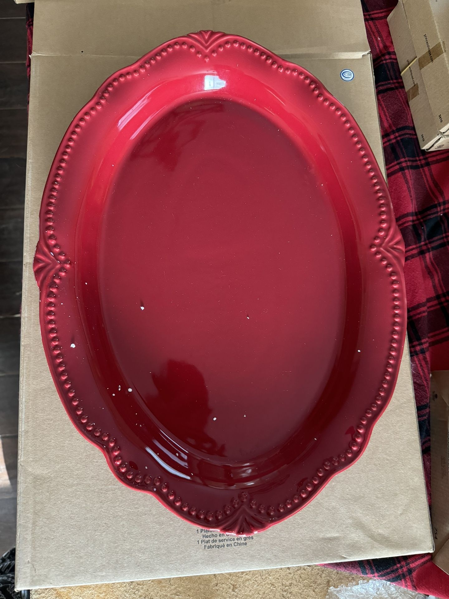 Princess House Large Red Serving Plate